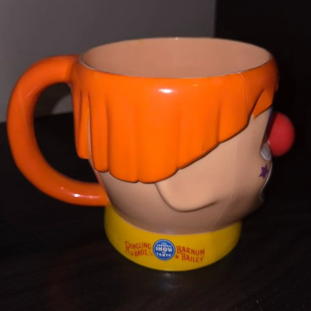 Ringling Brothers Scary Circus Clown Mug Cup Barnum & Bailey Hard Plastic 4